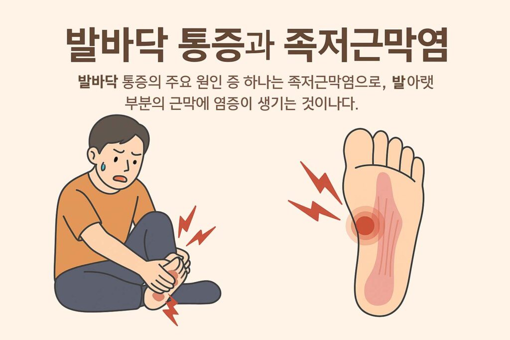 발바닥 통증과 족저근막염 설명