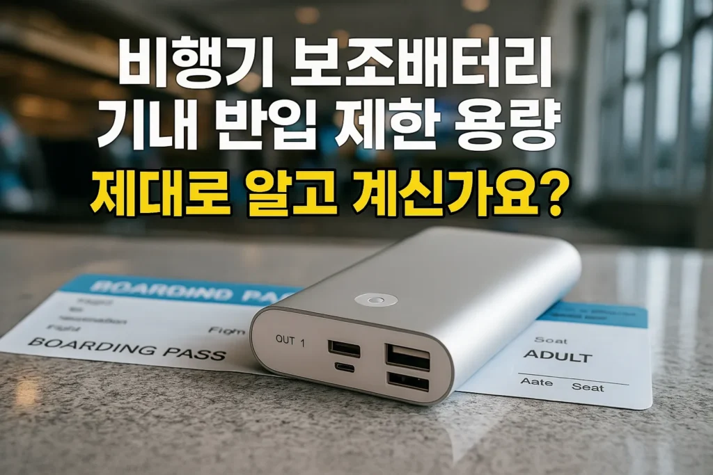 비행기 보조배터리 기내 반입 제한 용량 제대로 알고 계신가요?