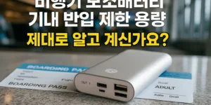 비행기 보조배터리 기내 반입 제한 용량 제대로 알고 계신가요?
