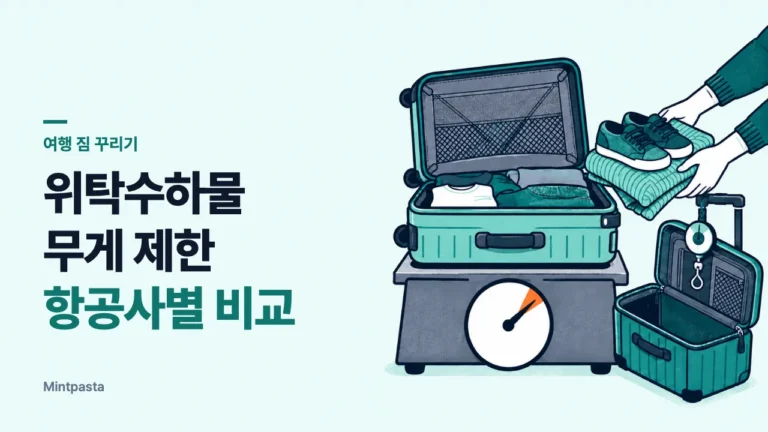 비행기 위탁수하물 무게 제한 – 항공사별 무료 허용량과 32kg 기준 (2026년)