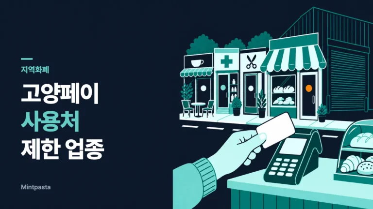 고양페이 사용처 2026년 기준 – 연매출 12억 이하 가맹점, 제한 업종, 인센티브 확인법
