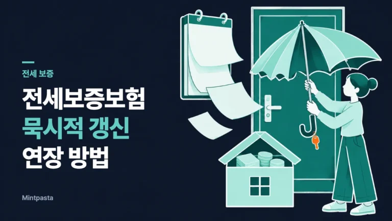 전세보증보험 묵시적 갱신 – 자동 연장된 전세계약에서 HUG 보증 연장하는 방법과 서류