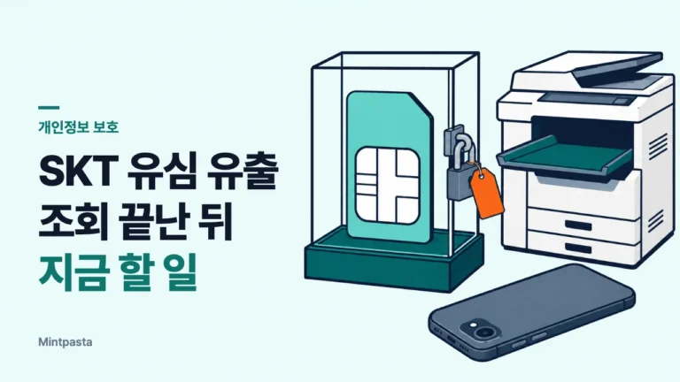 SKT 개인정보 유출 조회 – 조회 종료 뒤 지금 할 수 있는 보호 조치